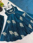 4TRENDING FENDY SILK EMBROIDERY SEQUENCE WORK GOWN PALAZZO WITH DUPATTA WEDDING WEAR WHOLESALE PRICE ETHNIC GARMENT (34)