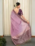 5CLASSIC LICHI SILK JACQUARD WORK SAREE WITH UNSTITCHED BLOUSE FESTIVE WEAR WHOLESALE PRICE ETHNIC GARMENT (28)