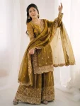 5DESIGNER FENDY SILK EMBROIDERY CODING AND SEQUENCE WORK TOP PALAZZO WITH DUPATTA FESTIVE WEAR WHOLESALE PRICE ETHNIC GARMENT (2)