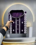 5DESIGNER SOFT SILK EMBROIDERY WORK AND SILVER SEQUENCE WORK MEN’S KURTA PAYJAMA FESTIVE WEAR WHOLESALE PRICE ETHNIC GARMENT (15)