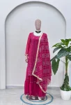 5FANCY GEORGETTE EMBROIDERY SEQUENCE ZARI WORK TOP SHARARA WITH DUPATTA FESTIVE WEAR WHOLESALE PRICE ETHNIC GARMENT (49)