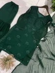5MODERN GEORGETTE SEQUENCE EMBROIDERY WORK TOP SHARARA WITH DUPATTA FESTIVE WEAR WHOLESALE PRICE ETHNIC GARMENT (13)