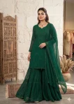 5MODERN GEORGETTE SEQUENCE EMBROIDERY WORK TOP SHARARA WITH DUPATTA FESTIVE WEAR WHOLESALE PRICE ETHNIC GARMENT (13)