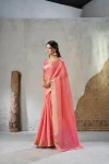 5MODERN LINENE COTTON SILK GOLD ZARI AND SELF DESIGN WORK SAREE WITH UNSTITCHED BLOUSE FESTIVE WEAR WHOLESALE PRICE ETHNIC GARMENT (23)