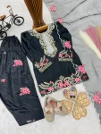 5RICH LOOK NATURAL CREPE EMBROIDERY SEQUENCE WORK KID’S TOP PATIYALA WITH DUPATTA FESTIVE WEAR WHOLESALE PRICE ETHNIC GARMENT (20)