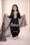 5RICH LOOK NATURAL CREPE EMBROIDERY SEQUENCE WORK KID’S TOP PATIYALA WITH DUPATTA FESTIVE WEAR WHOLESALE PRICE ETHNIC GARMENT (20)