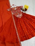 5RICH LOOK VICHITRA SILK EMBROIDERY THREAD & SEQUENCE WORK LEHENGA CHOLI WITH DUPATTA WEDDING WEAR WHOLESALE PRICE ETHNIC GARMENT (31)