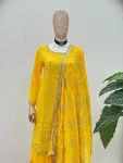6FANCY GEORGETTE EMBROIDERY SEQUENCE ZARI WORK TOP SHARARA WITH DUPATTA FESTIVE WEAR WHOLESALE PRICE ETHNIC GARMENT (48)