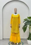 6FANCY GEORGETTE EMBROIDERY SEQUENCE ZARI WORK TOP SHARARA WITH DUPATTA FESTIVE WEAR WHOLESALE PRICE ETHNIC GARMENT (48)