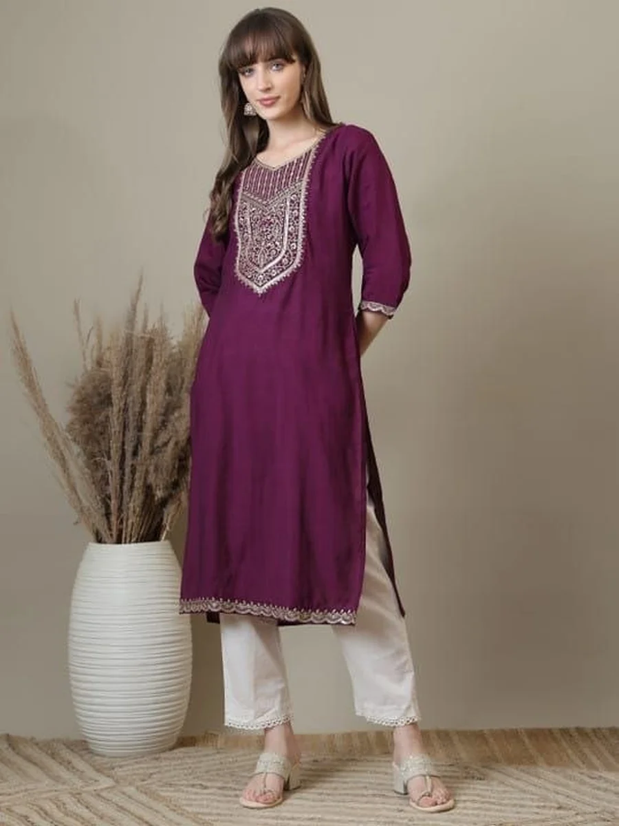 6FANCY RAYON EMBROIDERY WORK ONLY KURTI FESTIVE WEAR WHOLESALE PRICE ETHNIC GARMENT (3)