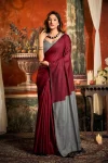 6MODERN MUL COTTON CONTRAST PALLU & FANCY TASSELS WORK SAREE WITH UNSTITCHED BLOUSE FESTIVE WEAR WHOLESALE PRICE ETHNIC GARMENT (19)