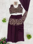 6TRENDING RANGOLI SILK EMBROIDERY THREAD & SEMI BEADS WORK READY TO WEAR SAREE WITH STITCHED BLOUSE PARTY WEAR WHOLESALE PRICE ETHNIC GARMENT (14)