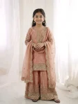 DESIGNER FENDY SILK EMBROIDERY CODING AND SEQUENCE WORK MOTHER DAUGHTER SET WEDDING WEAR WHOLESALE PRICE ETHNIC GARMENT (2)