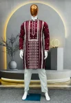 7DESIGNER SOFT SILK EMBROIDERY WORK AND SILVER SEQUENCE WORK MEN’S KURTA PAYJAMA FESTIVE WEAR WHOLESALE PRICE ETHNIC GARMENT (12)
