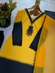 7FANCY FRENCH CREPE SILK EMBROIDERY BEADS WORK TOP BOTTOM WITH DUPATTA FESTIVE WEAR WHOLESALE PRICE ETHNIC GARMENT (36)