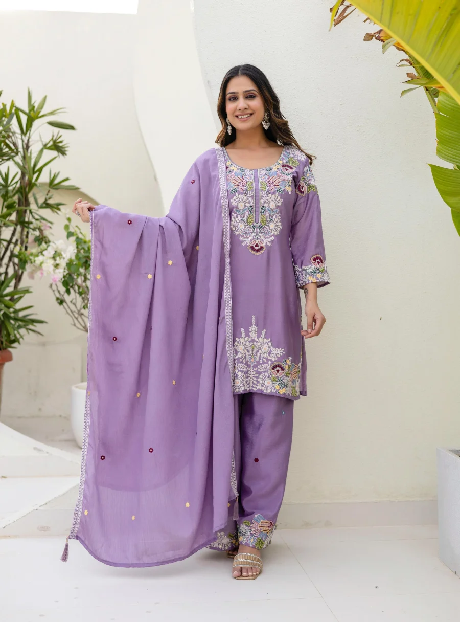 7MODERN CHINON COTTON EMBROIDERY WORK WITH ZARDOSI HAND WORK TOP PALAZZO WITH DUPATTA WEDDING WEAR WHOLESALE PRICE ETHNIC GARMENT (3)