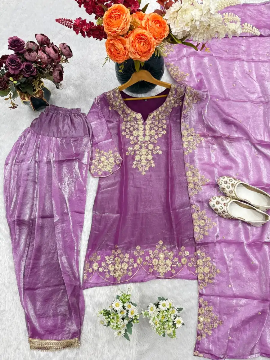 9MODERN FENDY SATIN EMBROIDERY WITH THREAD & SEQUENCE WORK TOP PATIYALA WITH DUPATTA FESTIVE WEAR WHOLESALE PRICE ETHNIC GARMENT (6)