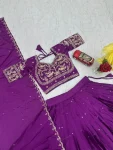 ATTRACTIVE CHINON EMBROIDERY THREAD & SEQUENCE WORK LEHENGA CHOLI WITH DUPATTA WEDDING WEAR WHOLESALE PRICE ETHNIC GARMENT (4)