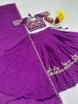 ATTRACTIVE CHINON EMBROIDERY THREAD & SEQUENCE WORK LEHENGA CHOLI WITH DUPATTA WEDDING WEAR WHOLESALE PRICE ETHNIC GARMENT (4)