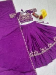 ATTRACTIVE CHINON EMBROIDERY THREAD & SEQUENCE WORK LEHENGA CHOLI WITH DUPATTA WEDDING WEAR WHOLESALE PRICE ETHNIC GARMENT (4)