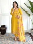 ATTRACTIVE CHINON SEQUENCE EMBROIDERY WORK TOP BOTTOM WITH DUPATTA FESTIVE WEAR WHOLESALE PRICE ETHNIC GARMENT (11)