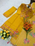 ATTRACTIVE CHINON SEQUENCE EMBROIDERY WORK TOP BOTTOM WITH DUPATTA FESTIVE WEAR WHOLESALE PRICE ETHNIC GARMENT (11)