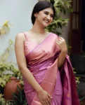ATTRACTIVE LICHI SILK JACQUARD WORK SAREE WITH UNSTITCHED BLOUSE PINK