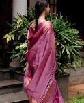 ATTRACTIVE LICHI SILK JACQUARD WORK SAREE WITH UNSTITCHED BLOUSE FESTIVE WEAR WHOLESALE PRICE ETHNIC GARMENT (1)