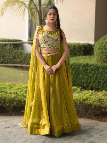 CLASSIC FENDY KALI WORK LEHENGA WITH BEADS WORK LEHENGA CHOLI WITH DUPATTA PARROT GREEN