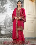 CLASSIC FENDY SILK EMBROIDERY SEQUENCE WORK TOP SHARARA WITH DUPATTA FESTIVE WEAR WHOLESALE PRICE ETHNIC GARMENT (15)