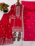 CLASSIC FENDY SILK EMBROIDERY SEQUENCE WORK TOP SHARARA WITH DUPATTA FESTIVE WEAR WHOLESALE PRICE ETHNIC GARMENT (15)