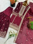 CLASSIC FENDY SILK EMBROIDERY SEQUENCE WORK TOP SHARARA WITH DUPATTA FESTIVE WEAR WHOLESALE PRICE ETHNIC GARMENT (15)