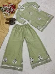 CLASSIC FENDY SILK SEQUENCE EMBROIDERY WORK TOP PALAZZO WITH DUPATTA FESTIVE WEAR WHOLESALE PRICE ETHNIC GARMENT (10)