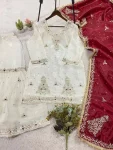 CLASSIC FENDY SILK SEQUENCE EMBROIDERY WORK TOP SHARARA WITH DUPATTA FESTIVE WEAR WHOLESALE PRICE ETHNIC GARMENT (3)