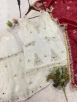 CLASSIC FENDY SILK SEQUENCE EMBROIDERY WORK TOP SHARARA WITH DUPATTA FESTIVE WEAR WHOLESALE PRICE ETHNIC GARMENT (3)