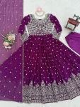 CLASSIC GEORGETTE EMBROIDERY WITH SEQUENCE & THREAD WORK GOWN BOTTOM WITH DUPATTA FESTIVE WEAR WHOLESALE PRICE ETHNIC GARMENT (2)