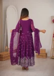 CLASSIC GEORGETTE EMBROIDERY WITH SEQUENCE & THREAD WORK GOWN BOTTOM WITH DUPATTA FESTIVE WEAR WHOLESALE PRICE ETHNIC GARMENT (2)