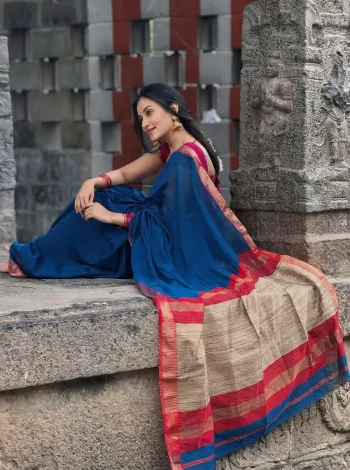 CLASSIC LICHI SILK JACQUARD WORK SAREE WITH UNSTITCHED BLOUSE TEAL