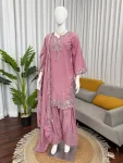 CLASSIC NATURAL CREPE THREAD WITH SEQUENCE WORK TOP PATIYALA WITH DUPATTA FESTIVE WEAR WHOLESALE PRICE ETHNIC GARMENT (20)