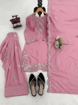 CLASSIC NATURAL CREPE THREAD WITH SEQUENCE WORK TOP PATIYALA WITH DUPATTA FESTIVE WEAR WHOLESALE PRICE ETHNIC GARMENT (20)