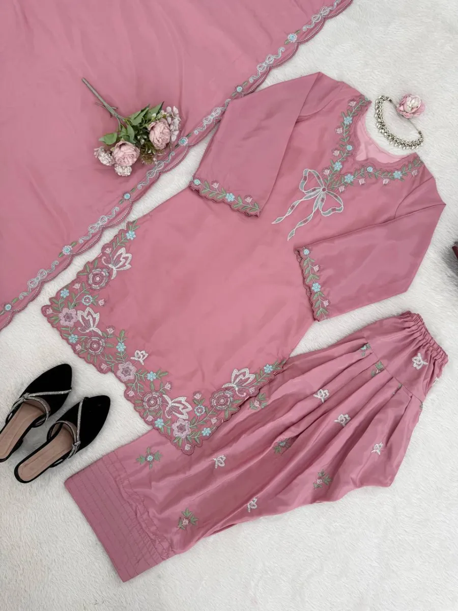 CLASSIC NATURAL CREPE THREAD WITH SEQUENCE WORK TOP PATIYALA WITH DUPATTA FESTIVE WEAR WHOLESALE PRICE ETHNIC GARMENT (27)