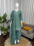 CLASSIC NATURAL CREPE THREAD WITH SEQUENCE WORK TOP PATIYALA WITH DUPATTA FESTIVE WEAR WHOLESALE PRICE ETHNIC GARMENT (5)