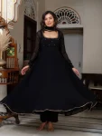 DESIGNER BLOOMING ZARI THREAD EMBROIDERED WORK GOWN BOTTOM WITH DUPATTA FESTIVE WEAR WHOLESALE PRICE ETHNIC GARMENT (3)