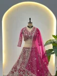 DESIGNER BUTTERFLY NET SEQUENCE AND CODING EMBROIDERY WORK LEHENGA CHOLI WITH DUPATTA WEDDING WEAR WHOLESALE PRICE ETHNIC GARMENT (7)