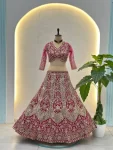 DESIGNER BUTTERFLY NET SEQUENCE AND CODING EMBROIDERY WORK LEHENGA CHOLI WITH DUPATTA WEDDING WEAR WHOLESALE PRICE ETHNIC GARMENT (7)