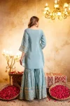 DESIGNER CHINON EMBROIDERY WITH 5 MM SEQUENCE WORK TOP SHARARA WITH DUPATTA FESTIVE WEAR WHOLESALE PRICE ETHNIC GARMENT (4)