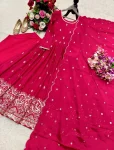 DESIGNER CHINON SILK EMBROIDERY SEQUENCE WORK WITH REAL MIRROR HAND WORK GOWN BOTTOM WITH DUPATTA FESTIVE WEAR WHOLESALE PRICE ETHNIC GARMENT (15)