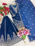 DESIGNER CP VICHITRA SILK EMBROIDERY 5 MM SEQUENCES WORK TOP PALAZZO WITH DUPATTA FESTIVE WEAR WHOLESALE PRICE ETHNIC GARMENT (4)