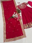 DESIGNER CREPE SILK SEQUENCE AND HEAVY EMBROIDERY WORK GOWN BOTTOM WITH DUPATTA WEDDING WEAR WHOLESALE PRICE ETHNIC GARMENT (4)