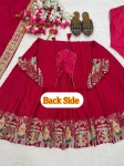 DESIGNER CREPE SILK SEQUENCE AND HEAVY EMBROIDERY WORK GOWN BOTTOM WITH DUPATTA WEDDING WEAR WHOLESALE PRICE ETHNIC GARMENT (4)